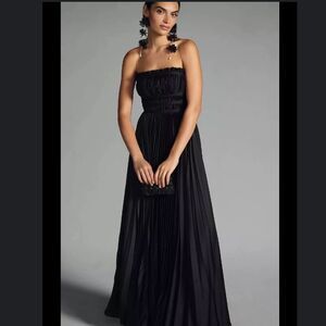 Anthropologie Hutch Sabine Strapless Pleated Maxi Dress Size 2